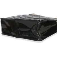Chanel Black Quilted Patent Graphic Catch Small Shopping Bag Handbag 6