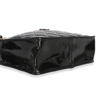 Chanel Black Quilted Patent Graphic Catch Small Shopping Bag Handbag 7
