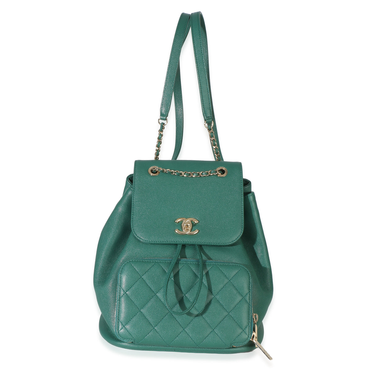 Chanel Green Quilted Caviar Business Affinity Backpack Handbag id