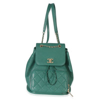 Chanel Green Quilted Caviar Business Affinity Backpack Handbag id