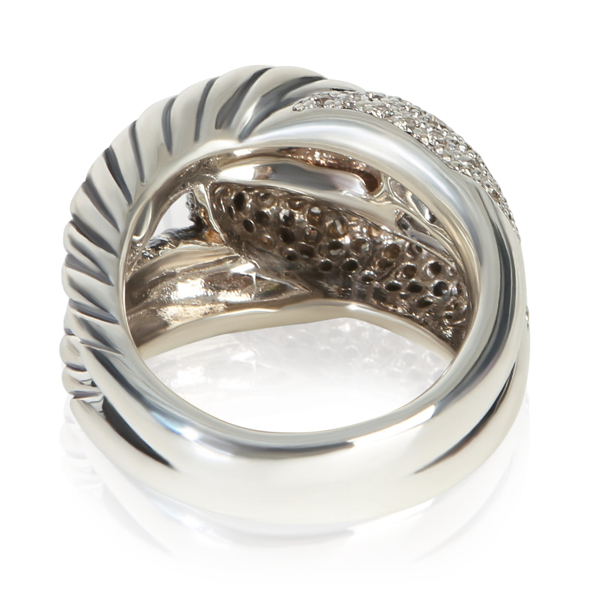 David Yurman Sterling Silver Diamond Infinity Knot Ring pv