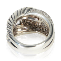 David Yurman Sterling Silver Diamond Infinity Knot Ring pv
