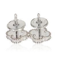 Van Cleef & Arpels White Gold Turquoise Sweet Alhambra Earrings bv