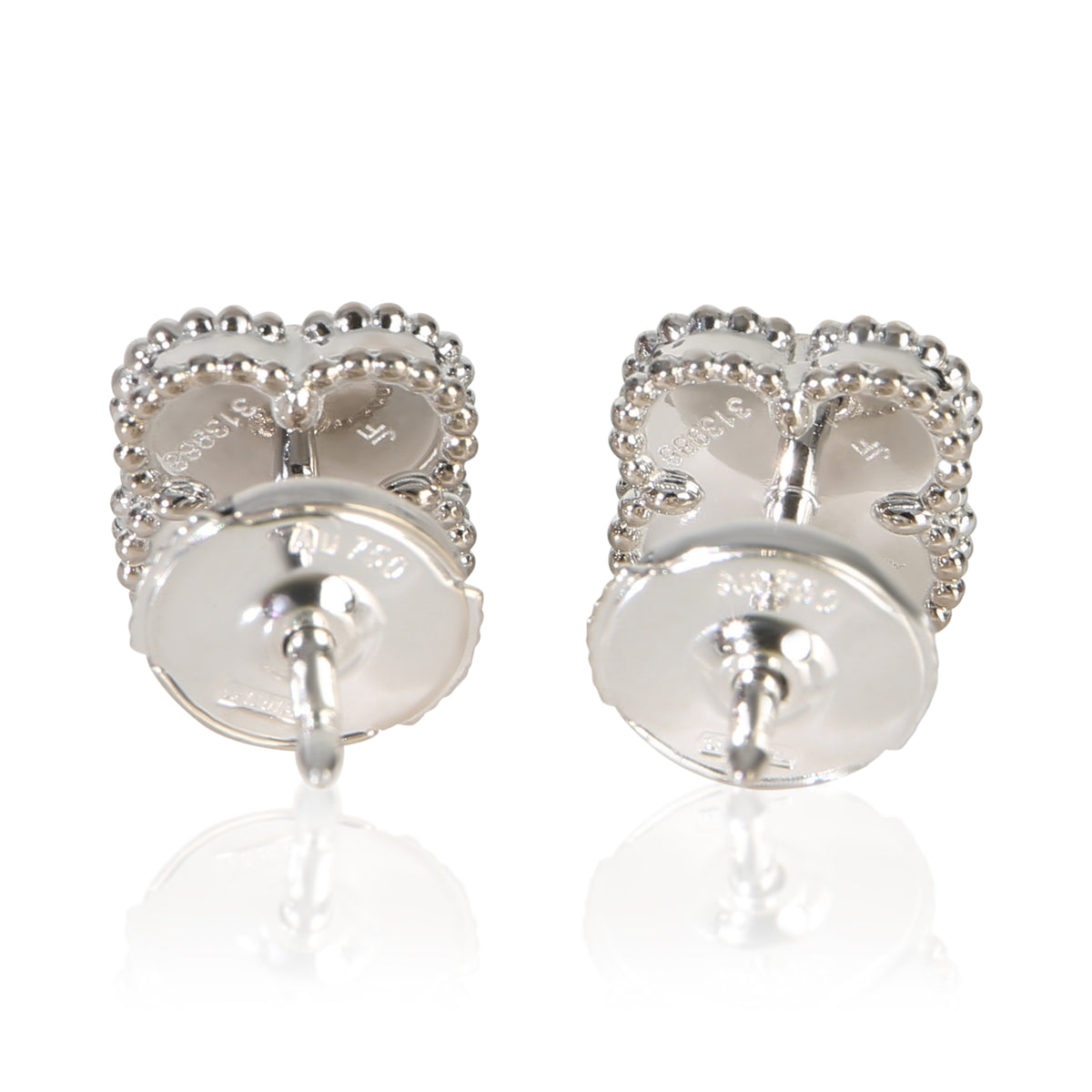 Van Cleef & Arpels White Gold Turquoise Sweet Alhambra Earrings pv
