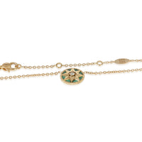 Christian Dior Yellow Gold Malachite and Diamond Rose Des Vents Necklace sv