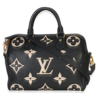 Louis Vuitton Black Beige Monogram Empreinte Giant Speedy Bandouliere 25 Handbag 4
