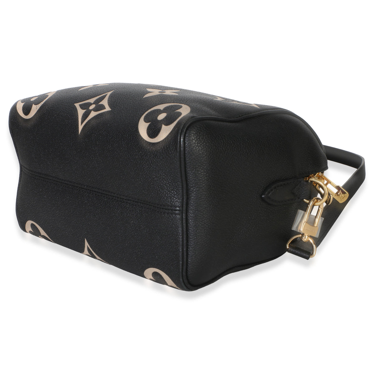 Louis Vuitton Black Beige Monogram Empreinte Giant Speedy Bandouliere 25 Handbag 6