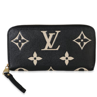 Louis Vuitton Black Beige Giant Monogram Empreinte Zippy Wallet Wallet id
