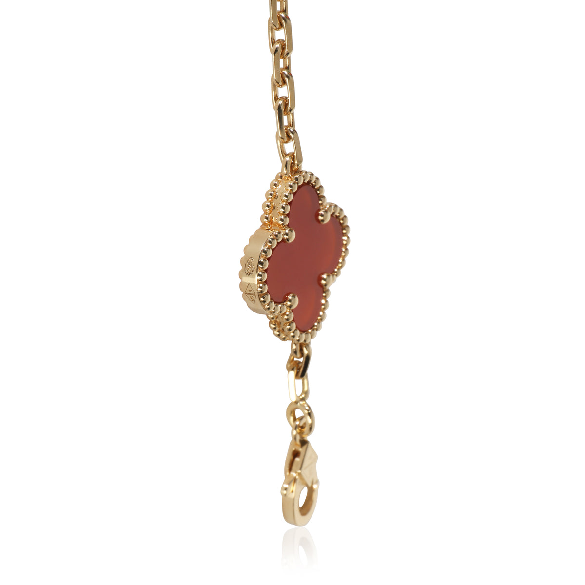Van Cleef & Arpels Yellow Gold Carnelian Vintage Alhambra Bracelet bv