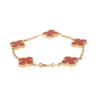 Van Cleef & Arpels Yellow Gold Carnelian Vintage Alhambra Bracelet pv