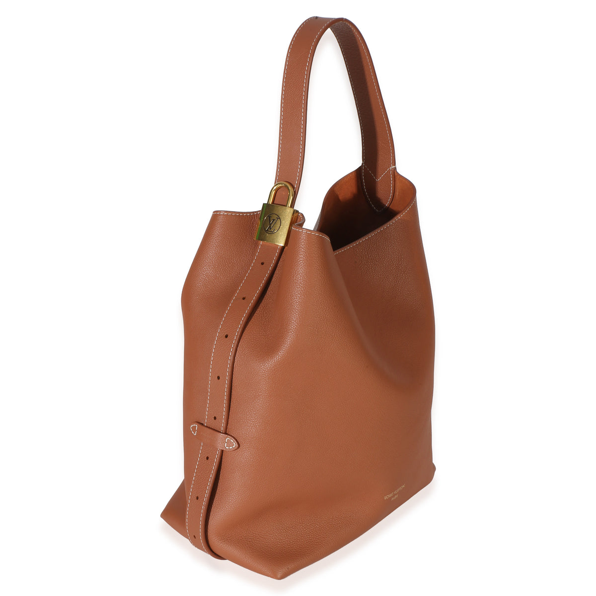 Louis Vuitton Cognac Grained Calfskin Low Key Hobo MM Handbag 3