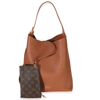 Louis Vuitton Cognac Grained Calfskin Low Key Hobo MM Handbag fv