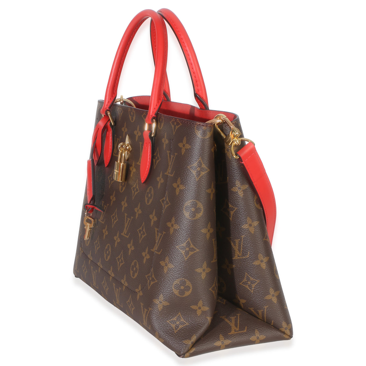 Louis Vuitton Red Monogram Canvas Flower Tote Handbag 2