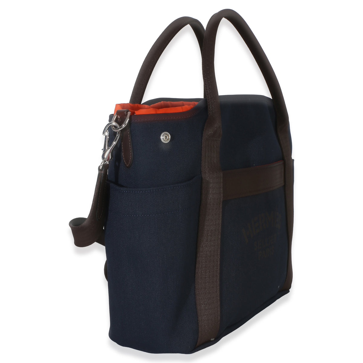 Hermès Bleu Navy Feu Canvas The Grooming Bag Handbag 3