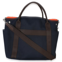 Hermès Bleu Navy Feu Canvas The Grooming Bag Handbag 4