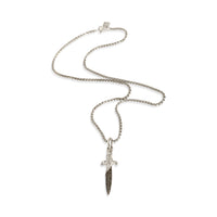 David Yurman Sterling Silver Diamond Waves Dagger Pendant pv