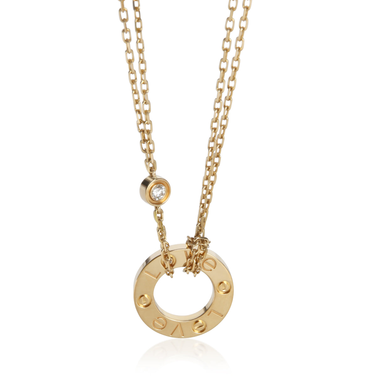 Cartier Yellow Gold Diamond Love Pendant fv