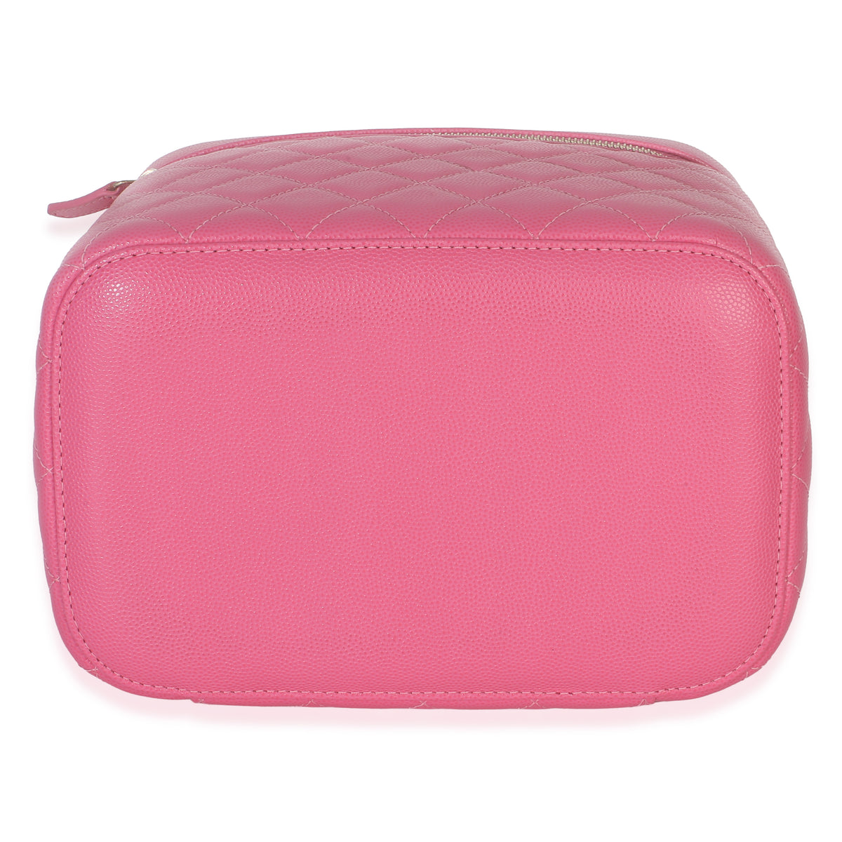Chanel Pink Quilted Caviar Large Top Handle Vanity Case Handbag 5