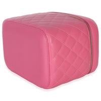 Chanel Pink Quilted Caviar Large Top Handle Vanity Case Handbag 7