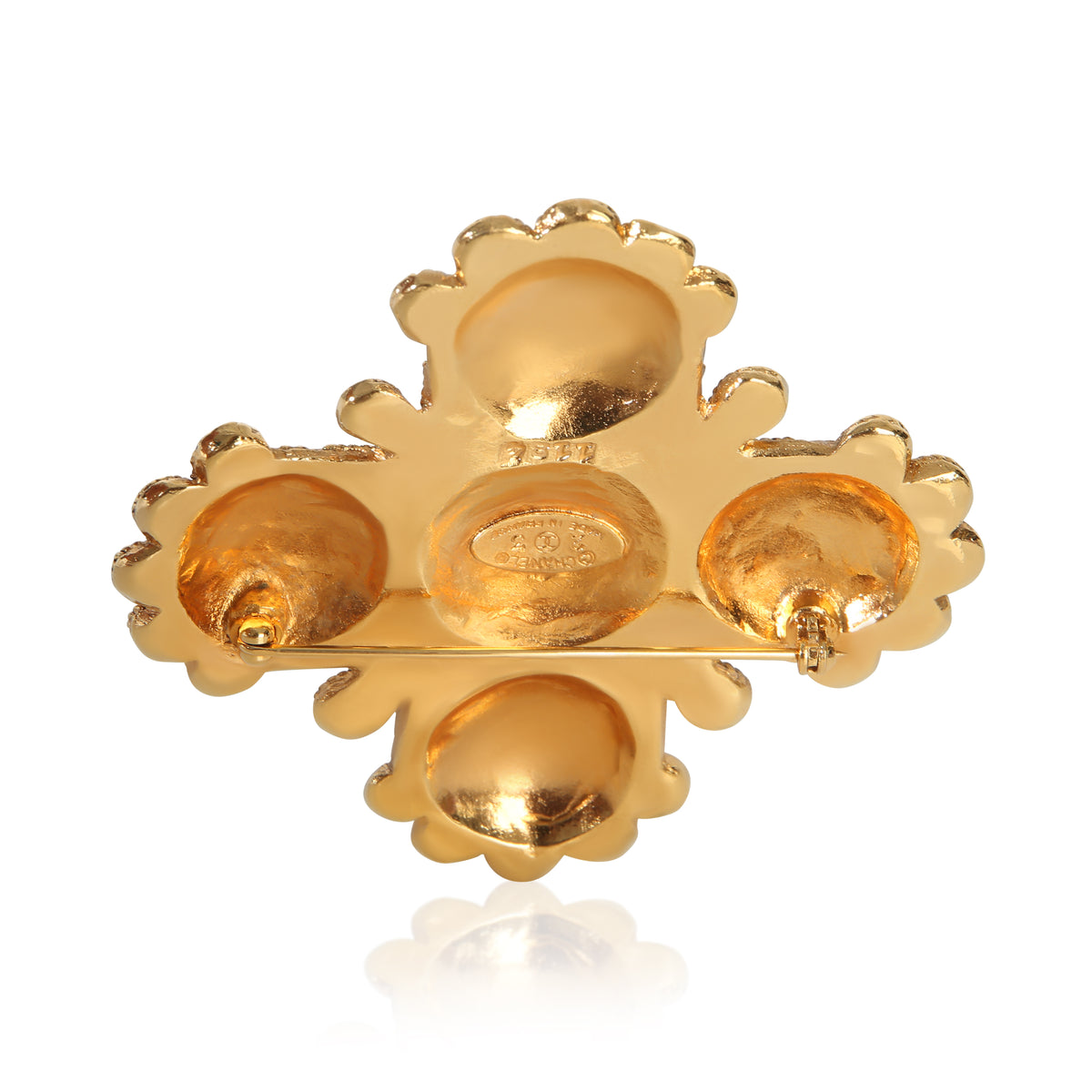 Chanel Gold Plated  Vintage 1980's Cross Brooch pv