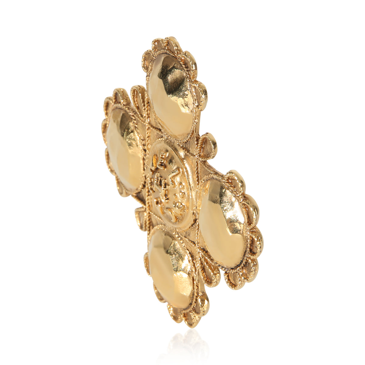 Chanel Gold Plated  Vintage 1980's Cross Brooch sv