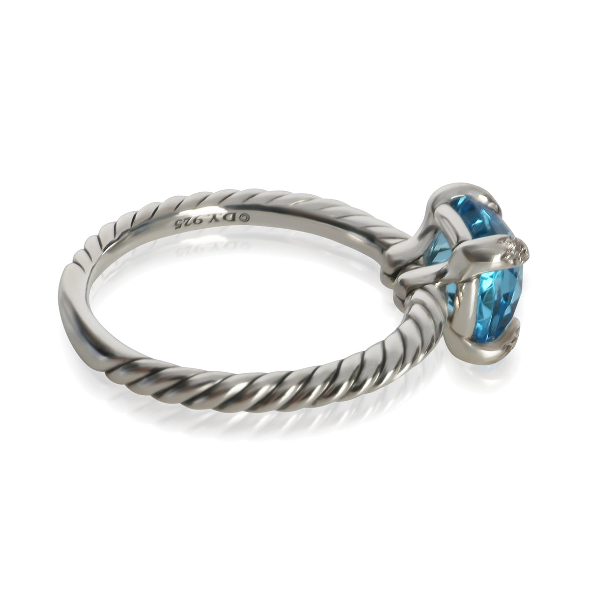 David Yurman Sterling Silver Diamond Chatelaine Ring 3