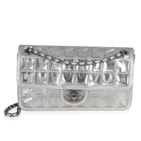 Chanel Silver PVC Calfskin Ice Cube Flap Bag Handbag id