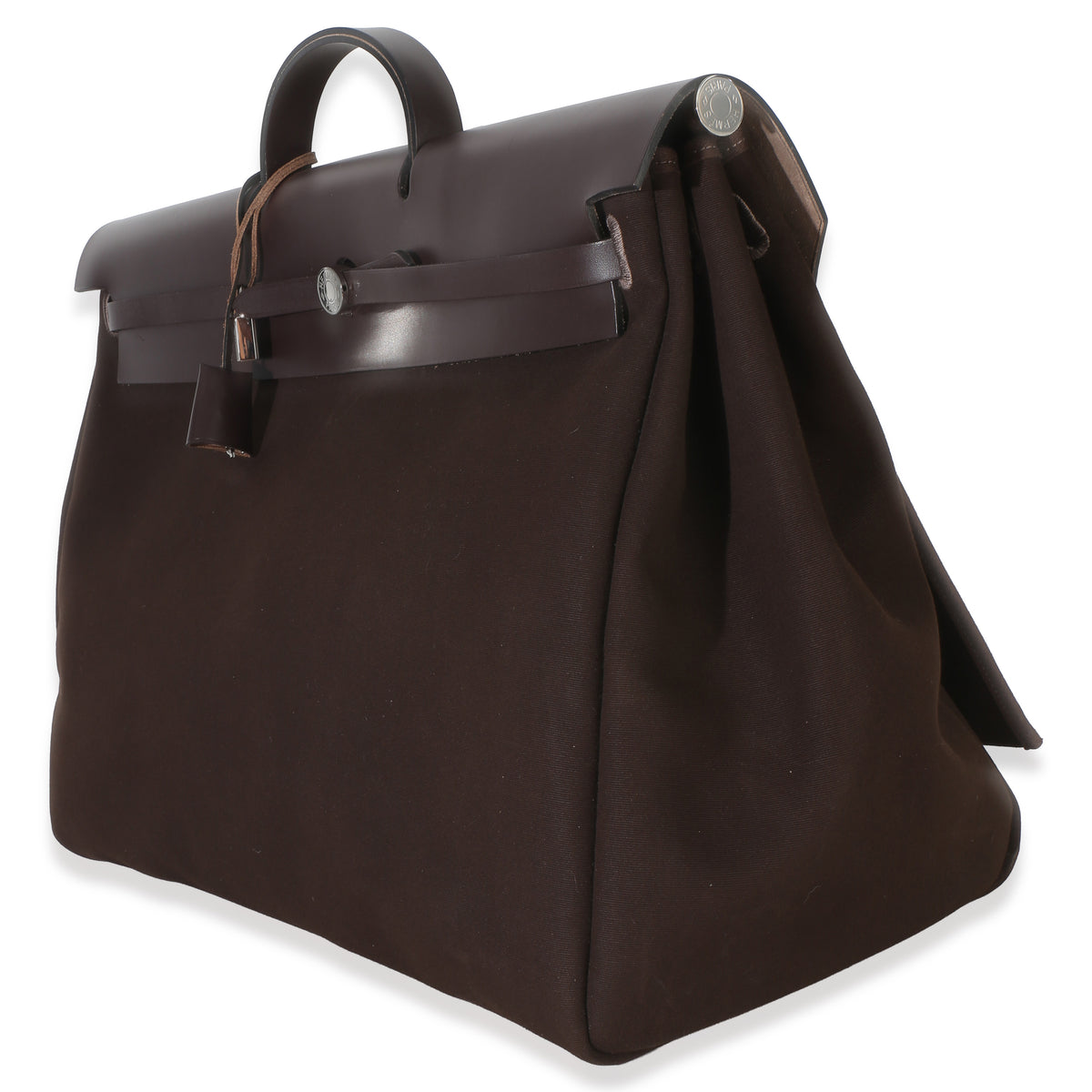 Hermès Chocolat Toile Officier Vache Hunter Herbag Zip Cabine Bag PHW Handbag 2