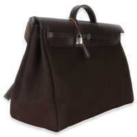 Hermès Chocolat Toile Officier Vache Hunter Herbag Zip Cabine Bag PHW Handbag 3