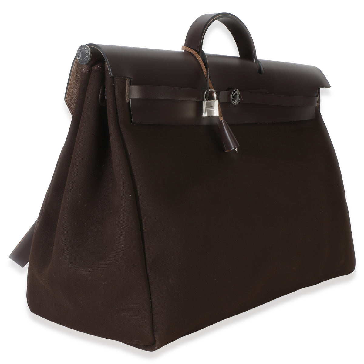 Hermès Chocolat Toile Officier Vache Hunter Herbag Zip Cabine Bag PHW Handbag 3