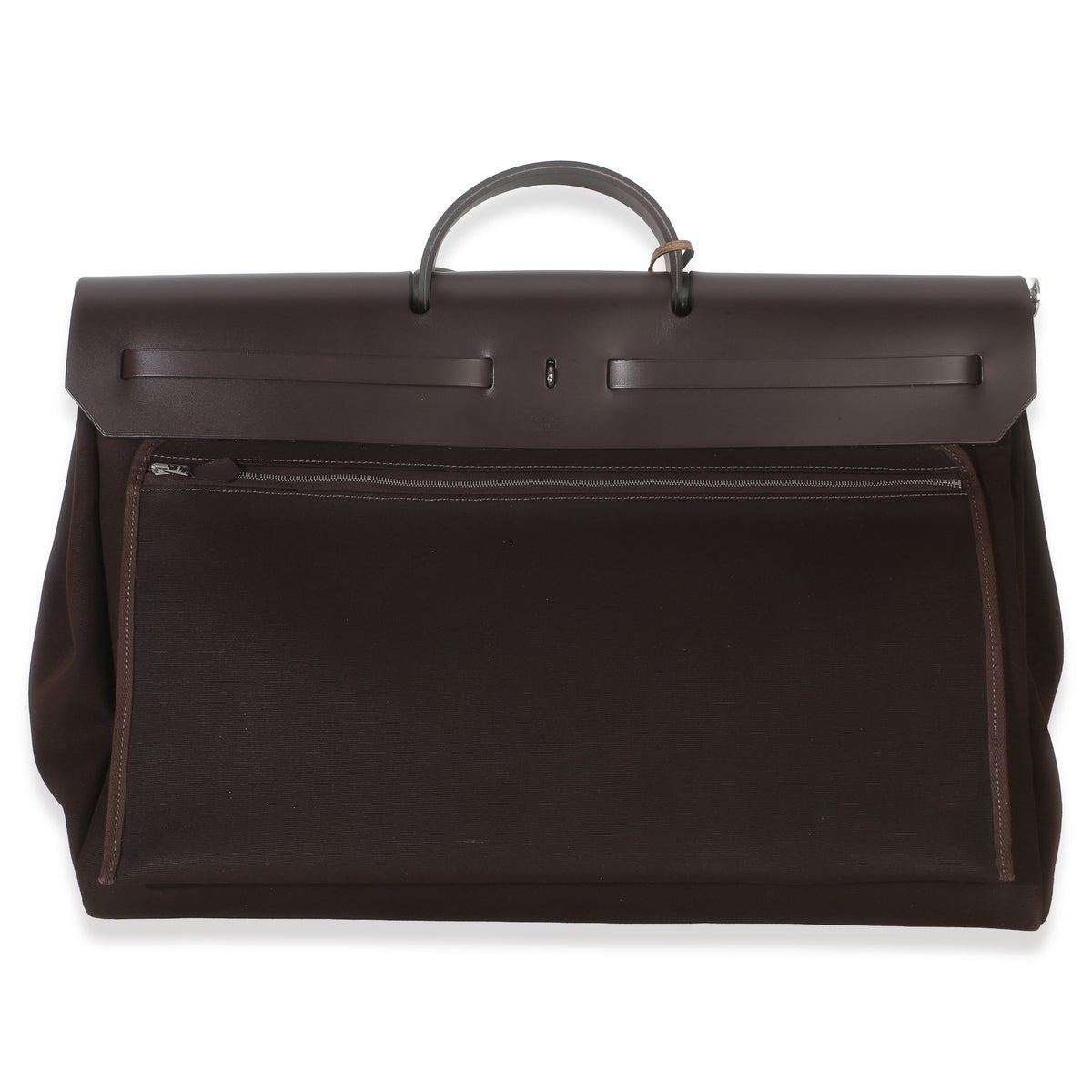 Hermès Chocolat Toile Officier Vache Hunter Herbag Zip Cabine Bag PHW Handbag 4