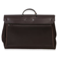 Hermès Chocolat Toile Officier Vache Hunter Herbag Zip Cabine Bag PHW Handbag 4