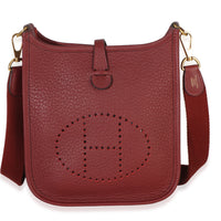 Hermès Rouge H Clemence Mini Evelyne 16 TPM GHW Handbag id
