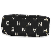 Chanel Vintage Black White Quilted Canvas Logo Tote Handbag 5