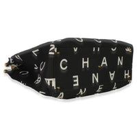 Chanel Vintage Black White Quilted Canvas Logo Tote Handbag 7