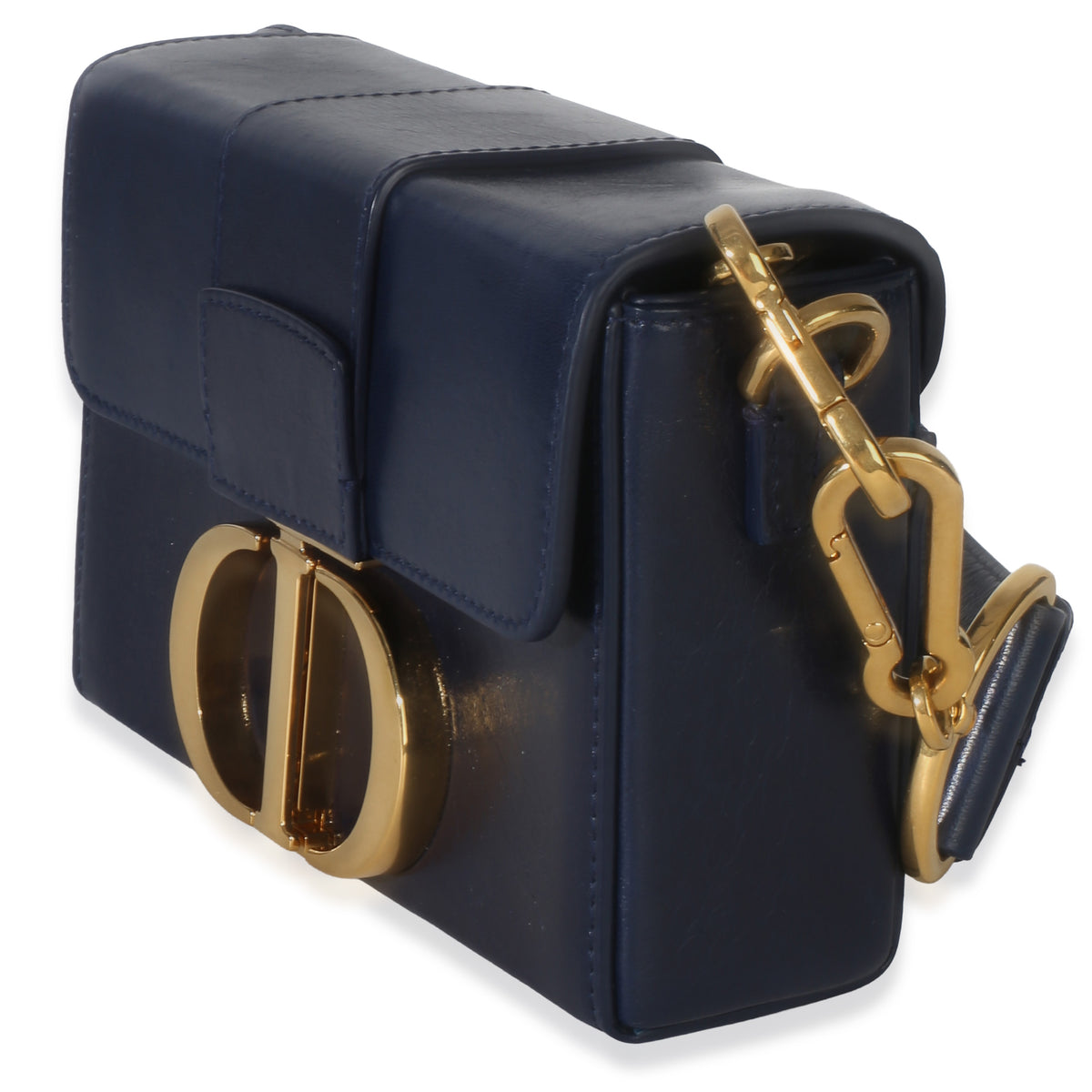 Christian Dior Navy Calfskin 30 Montaigne Box Bag Handbag fv
