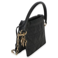 Christian Dior Black Lambskin Cannage Lady Dior Milly Mini Drawstring Bag Handbag 2
