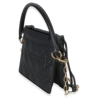 Christian Dior Black Lambskin Cannage Lady Dior Milly Mini Drawstring Bag Handbag 3