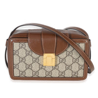 Gucci Beige Brown GG Supreme Monogram Mini Clasp Bag Handbag id