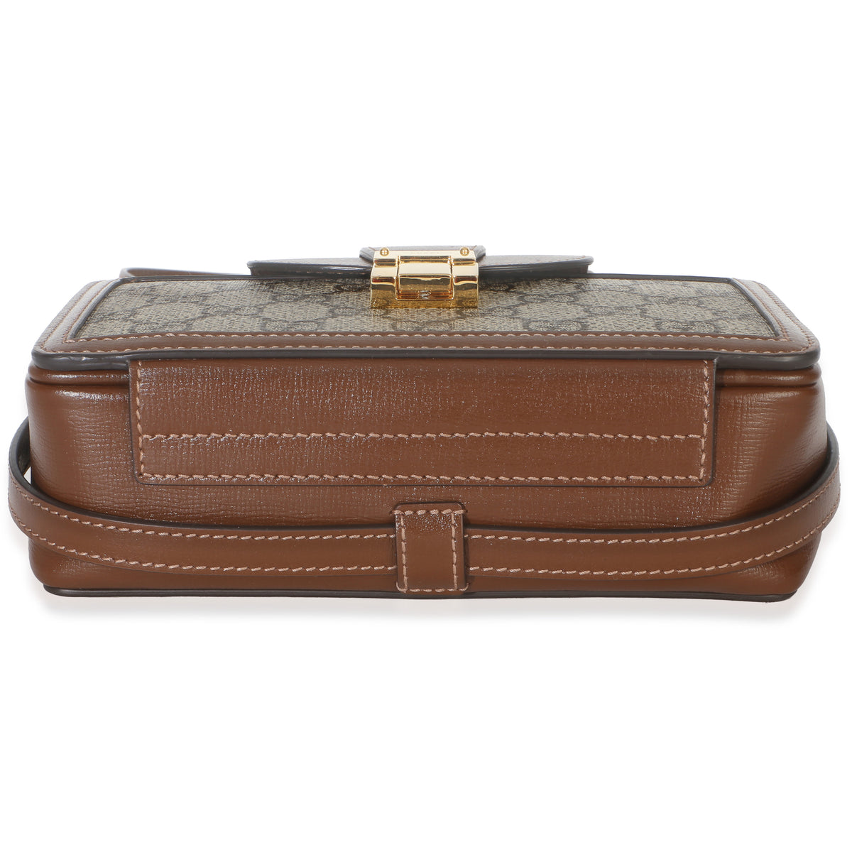 Gucci Beige Brown GG Supreme Monogram Mini Clasp Bag Handbag 5
