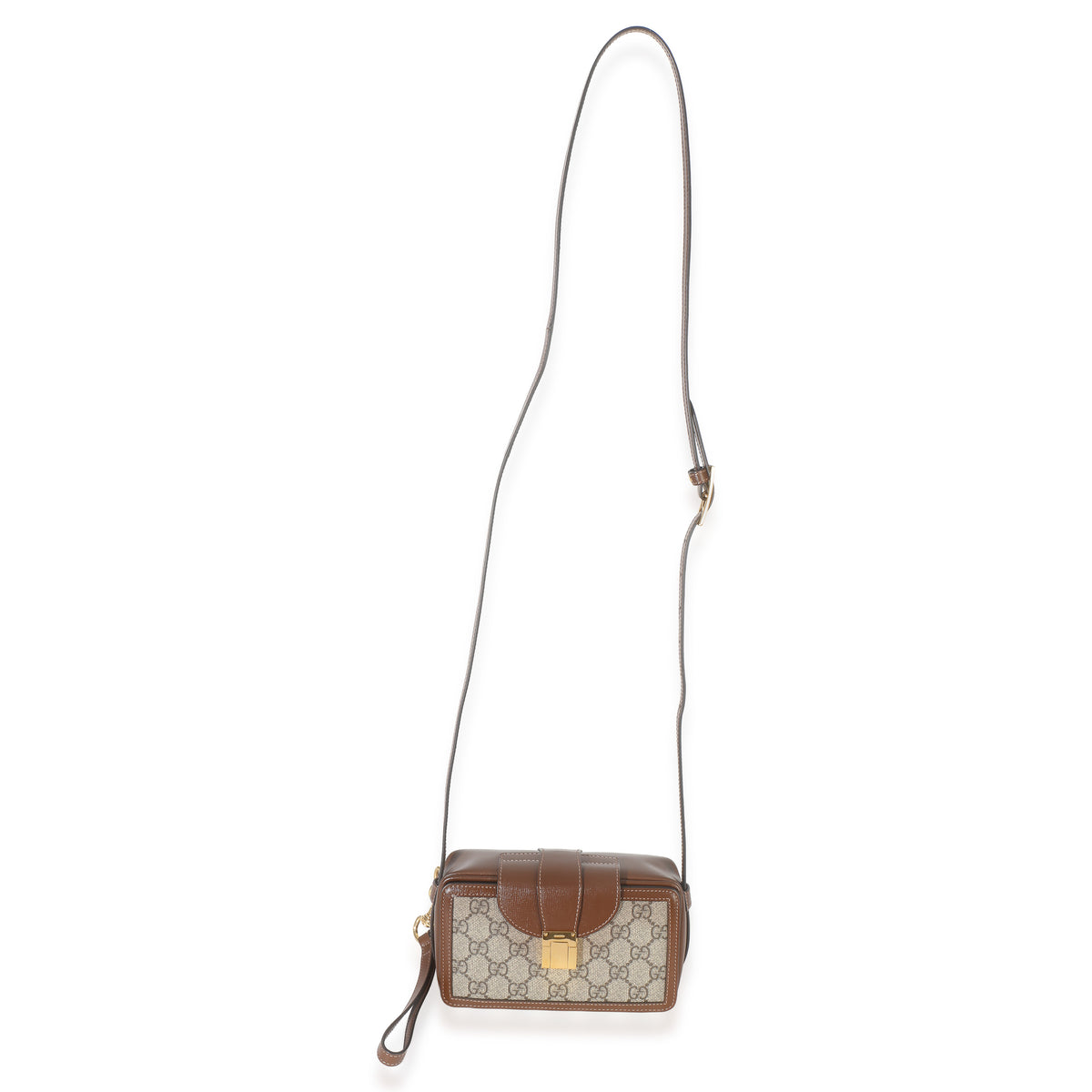 Gucci Beige Brown GG Supreme Monogram Mini Clasp Bag Handbag 8