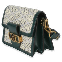 Louis Vuitton Green Quilted Denim Printed Monogram Mini Dauphine Handbag 2