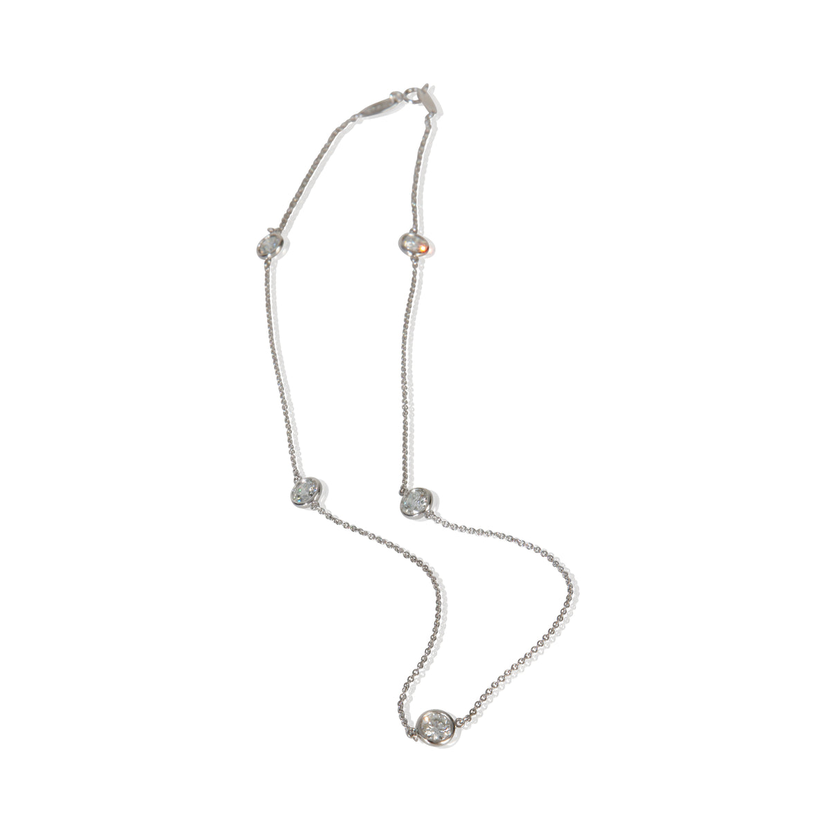 Tiffany & Co. Platinum Diamond Diamond By The Yard Necklace 4