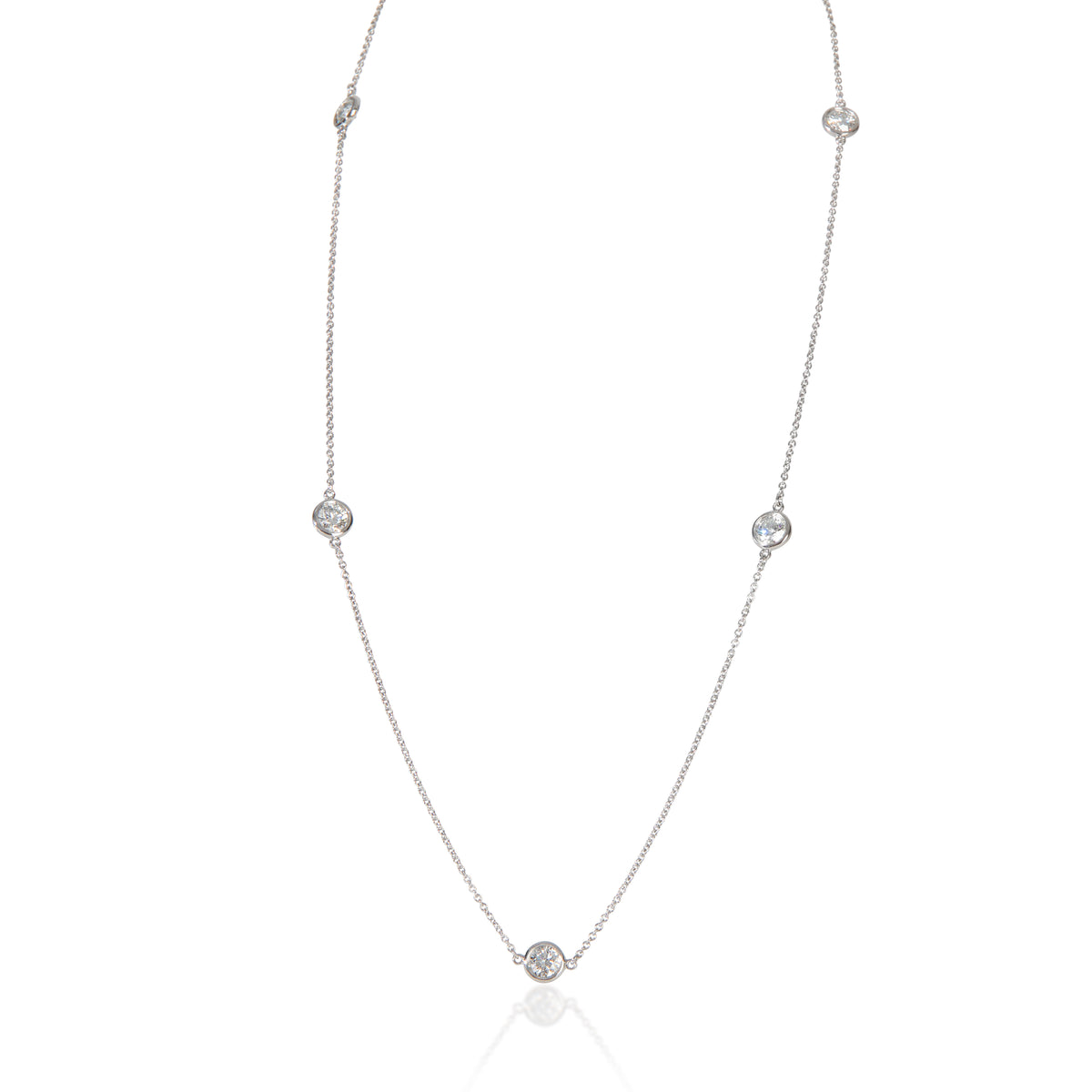 Tiffany & Co. Platinum Diamond Diamond By The Yard Necklace fv