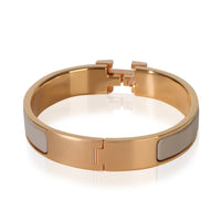 Hermès Gold Plated  Clic H In Marron Glacé Bracelet pv