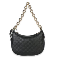 Gucci Black Embossed Calfskin GG Arabella Half Moon Shoulder Bag Handbag id