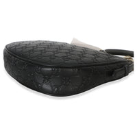 Gucci Black Embossed Calfskin GG Arabella Half Moon Shoulder Bag Handbag 6