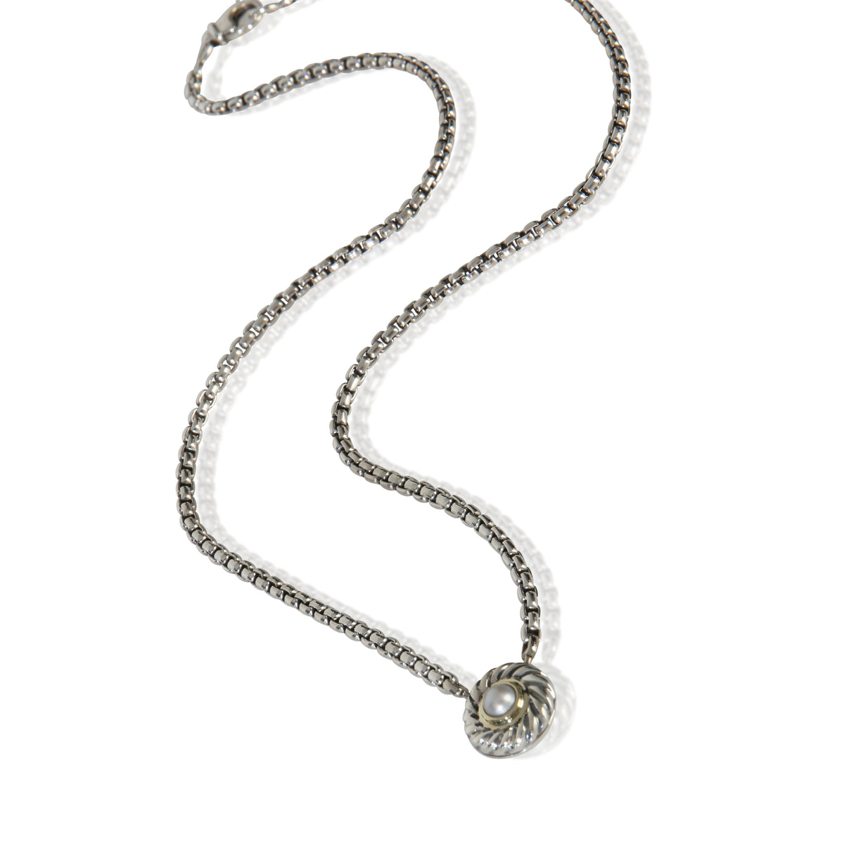 David Yurman Yellow Gold & Sterling Silver Pearl Cookie Pendant 3