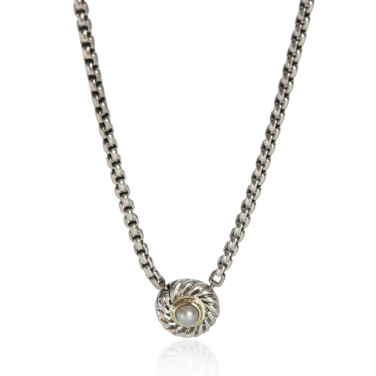 David Yurman Yellow Gold & Sterling Silver Pearl Cookie Pendant fv