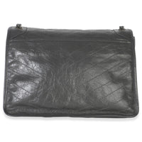Saint Laurent Grey Crinkled Calfskin Matelasse Large Niki Chain Satchel Handbag 4